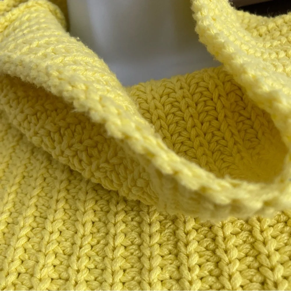 Free People Swim Too Deep Oversized Turtleneck Sweater in Lemon Love 🍋, Sz L - Picture 10 of 16